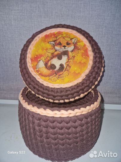 Корзина из трикотажной пряжи