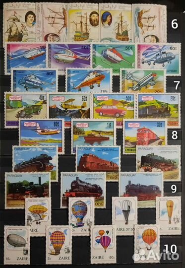 Коллекция марок Транспорт 60-90х 4 (чистые )