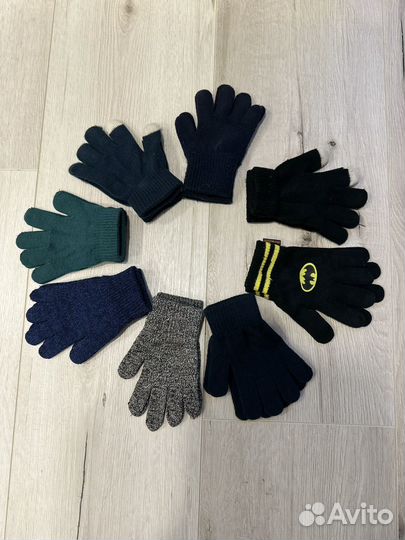 Перчатки детские вязаные варежки зимние