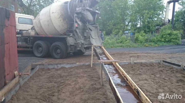 Доставка бетона миксером