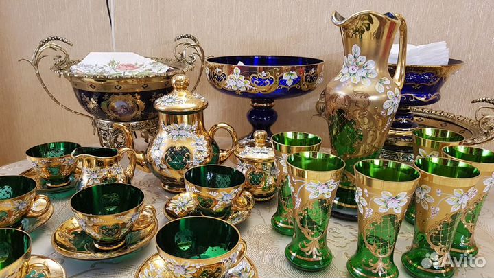 Чайный сервиз Богемия. Смальта. Лепка