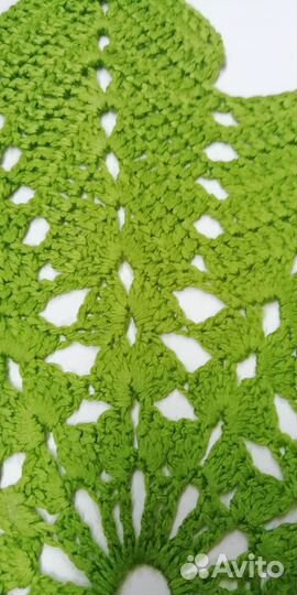 Салфетка зеленая кленовый лист ручная работа