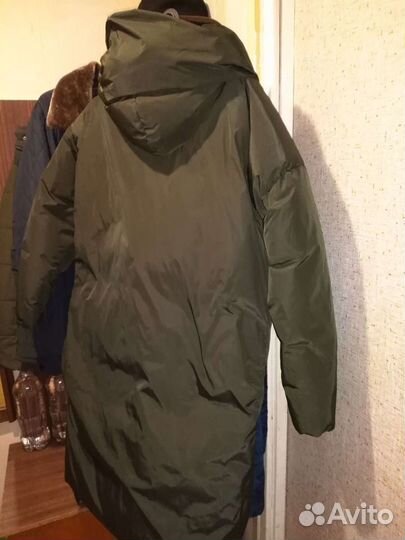 Пуховик-пальто с капюшоном