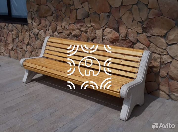 Лавочка из бетона Классик у производства