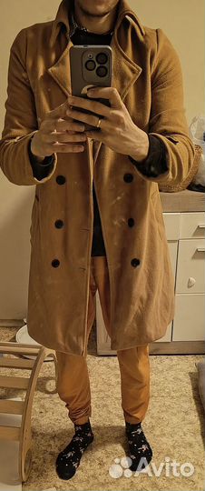Пальто мужское бежевое размер М