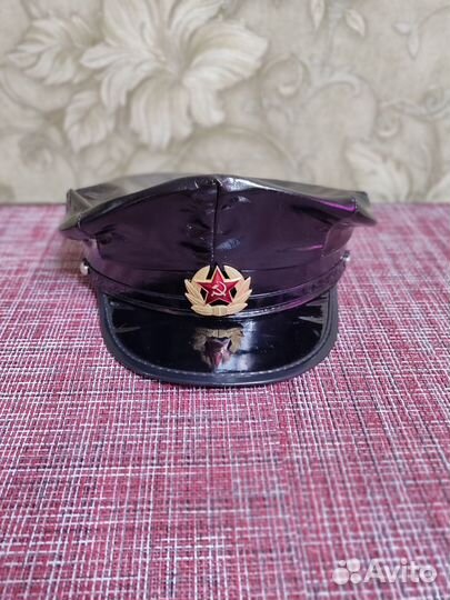 Фуражка из латекса, черная. Шапка