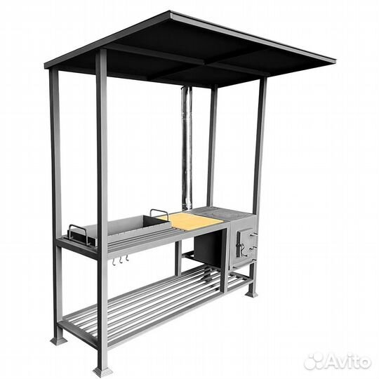 Мангал с крышей в стиле лофт