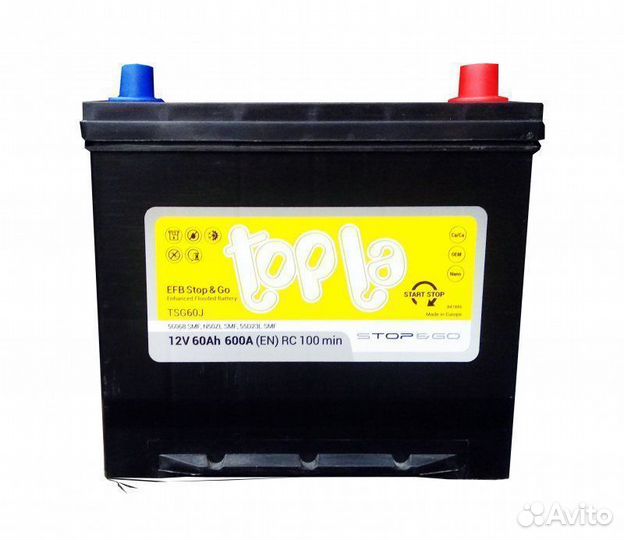 Аккумулятор Topla EFB Stop&Go Asia 60 А/ч 600 А об