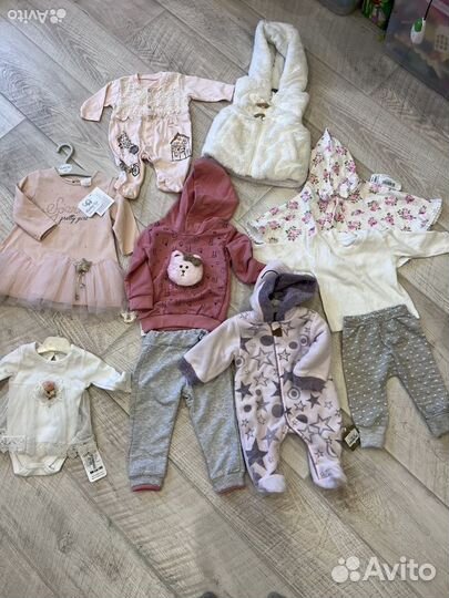Пакет новых вещей на девочку от 0 до года
