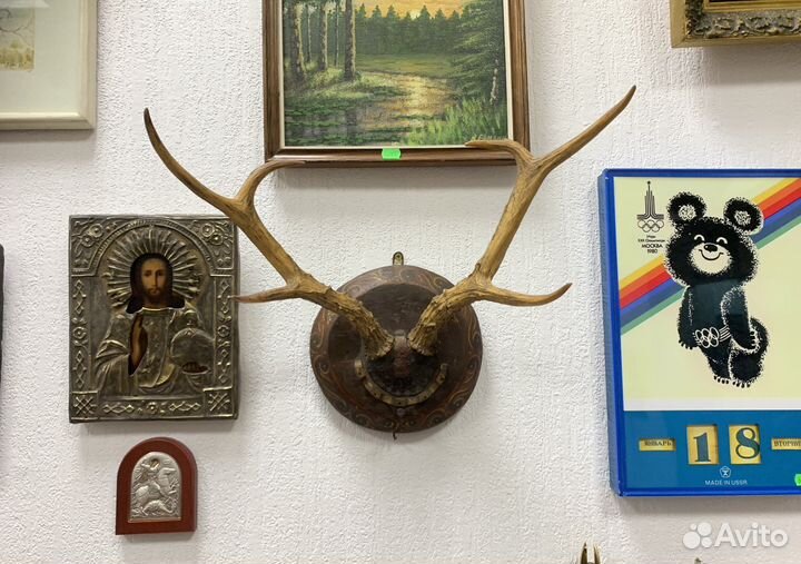 Советская настенная вешалка Рога