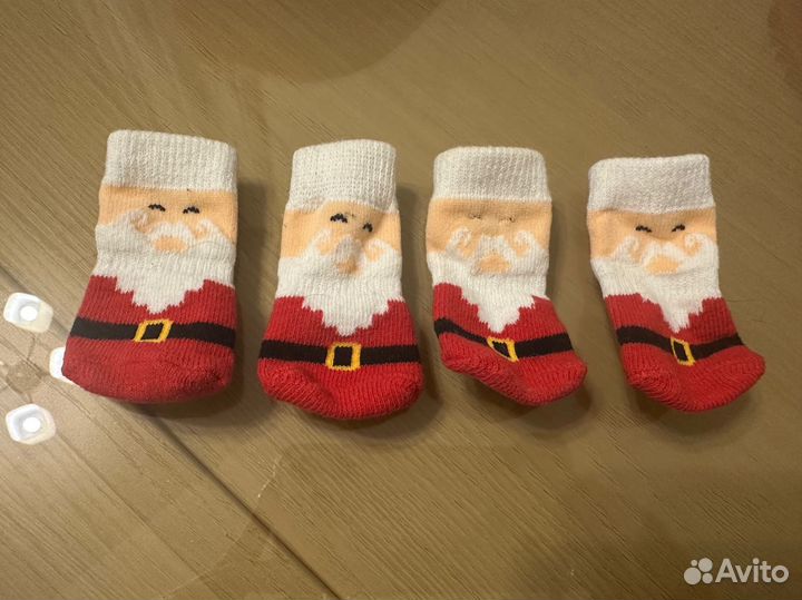 Носочки для питомца новогодние 4 шт