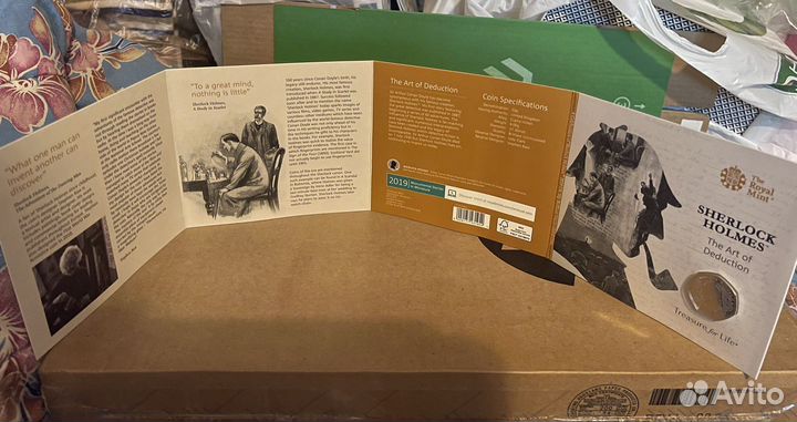 Монета Шерлок Холмс 50 пенсов