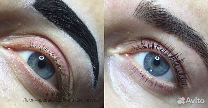 Ламинирование ресниц, оформление бровей