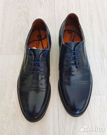 Туфли мужские на шнурках темно- синий
