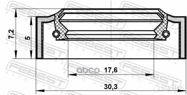 Сальник рулевой рейки 17.6X30.3X5X7.2 подходит для