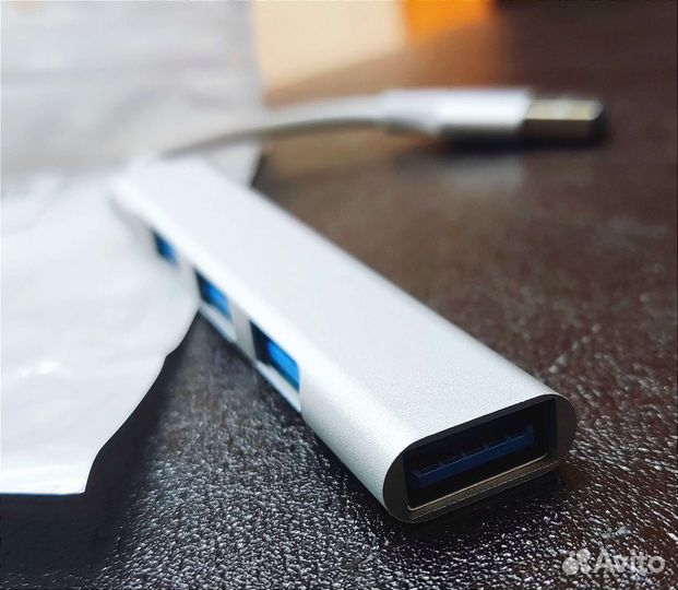 Разветвитель, переходник USB хаб 4 в 1, Type-C