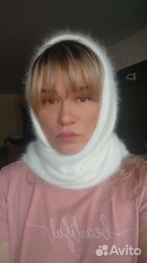 Косынка-бактус вязаный из ангоры