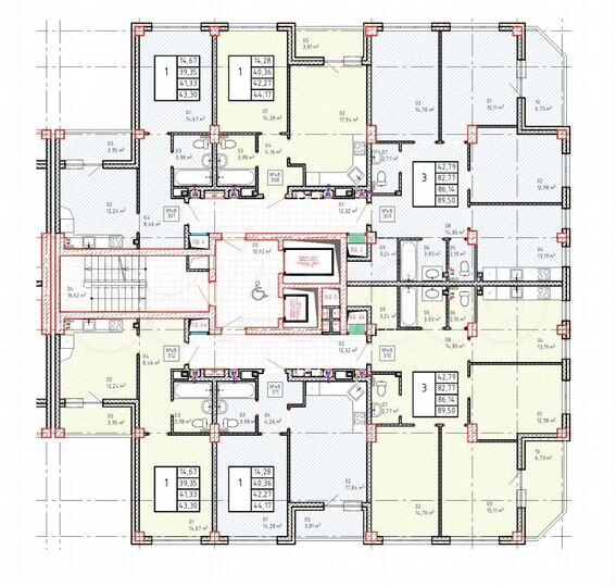 3-к. квартира, 89,5 м², 15/18 эт.