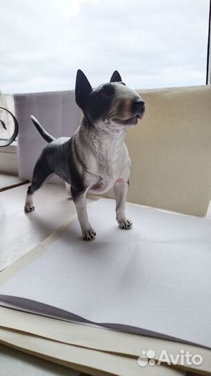 Собака бультерьер игрушка коллекционная