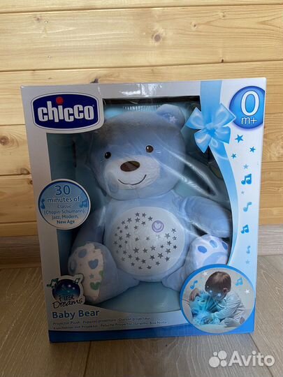 Музыкальный мишка ночник проектор chicco Новый