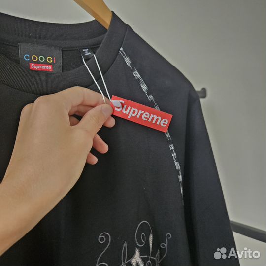 Черная футболка оверсайз Supreme x Coogi