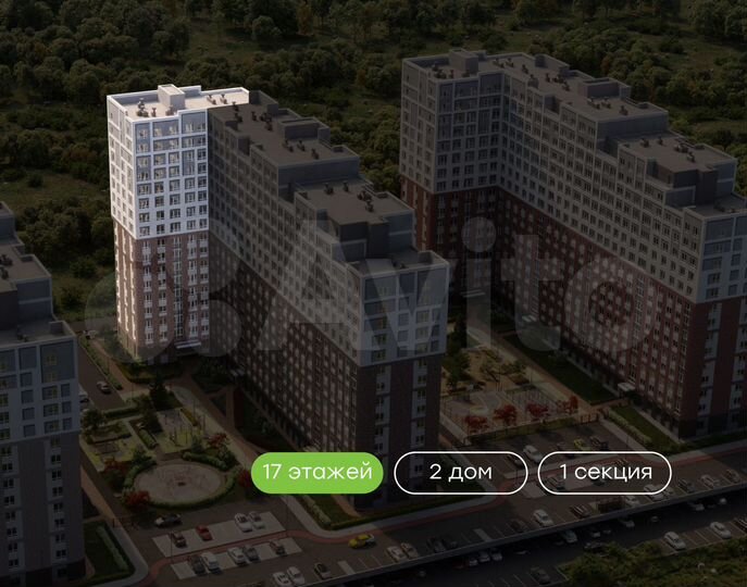 1-к. квартира, 46,1 м², 12/17 эт.