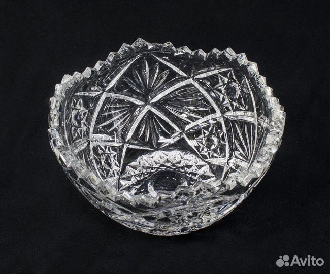 Ваза для салата, хрусталь, высота 8 см, диаметр