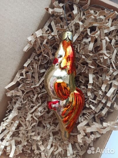 Елочная игрушка Золотой петушок