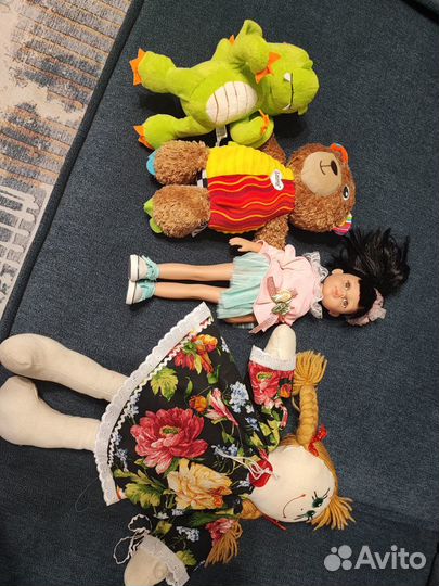 Игрушки детские (кукла,дракон,медведь,кукла мягк)