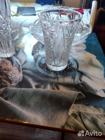 Ваза для фруктов для цветов хрусталь