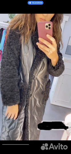 Пальто комбинированое