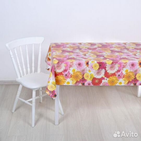 Клеёнка столовая на тканевой основе «Герберы», 1,2