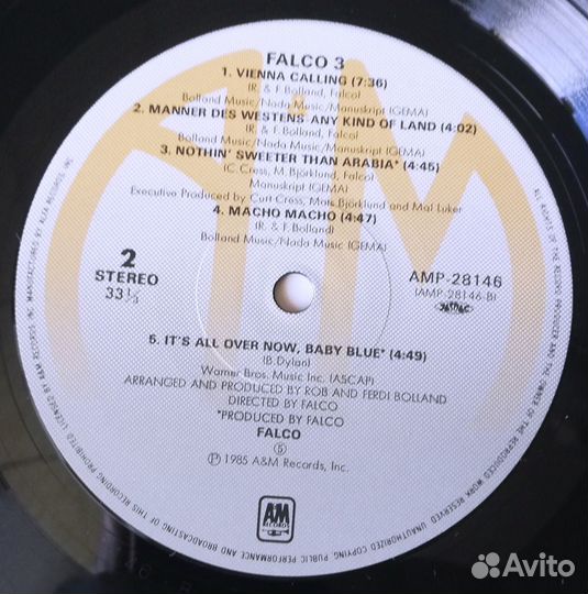 Falco – Falco 3 LP 1986 Japan Original 2Obi