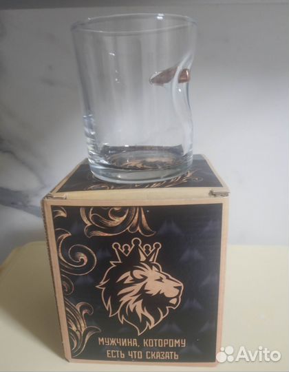 Бокал стакан с пулей 200 мл.новый