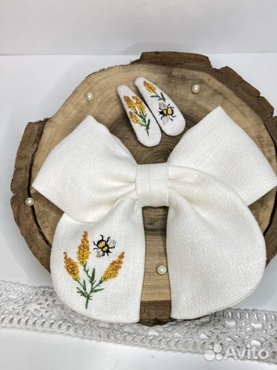 Бант и заколочки ручной работы