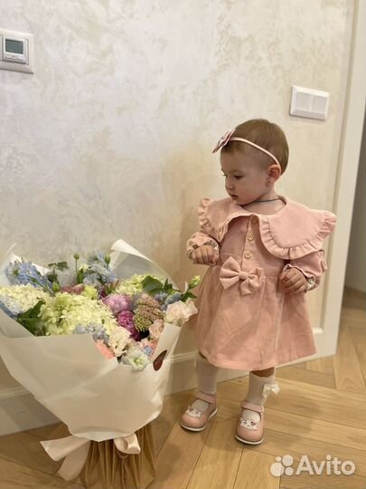 Вельветовое платье для девочки 86-92