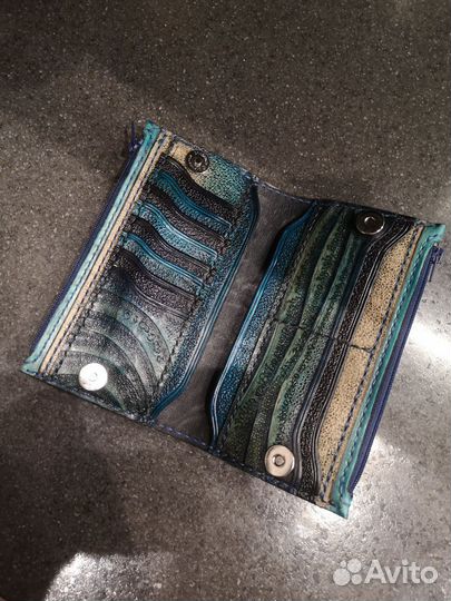 Кошелек-борсетка из кожи