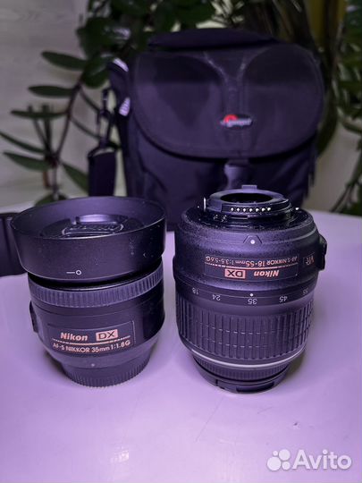 Объектив Nikon Nikkor AF-S 35mm и 18-55mm