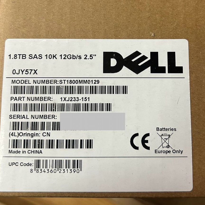 [0JY57X] Жесткий Диск Dell 1.8tb Sas 2.5 10k 12gg14