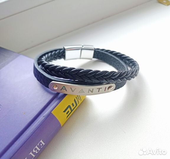 Браслет кожаный плетёный мужской