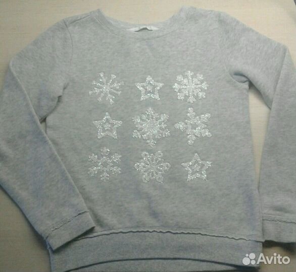 Красивая кофточка со снежинками (р.134-140)