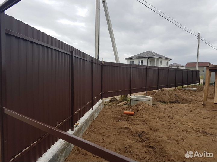 Установка заборов. Забор из профлиста