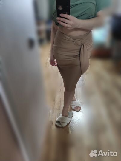 Юбка экокожа