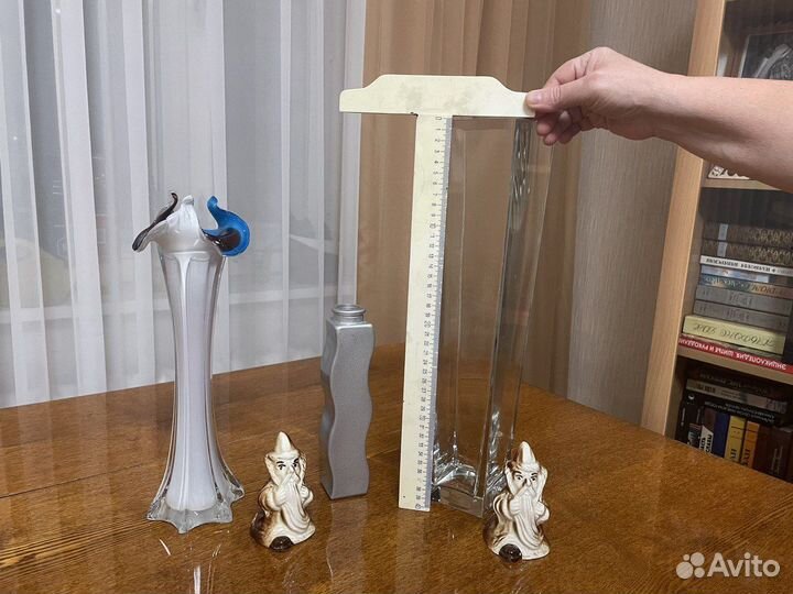 Ваза стекло, фигурка керамика б/у