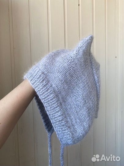 Шапочки с ушками Ангора+пух норки