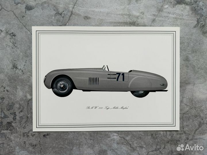 Иллюстрация. Автомобиль BMW 328. Германия