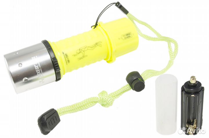 Фонарь водолазный Luxer XM-L желтый свет новый