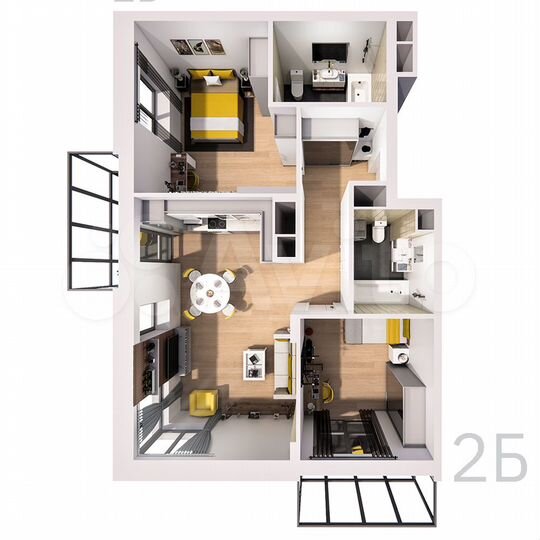 2-к. квартира, 78,4 м², 8/25 эт.