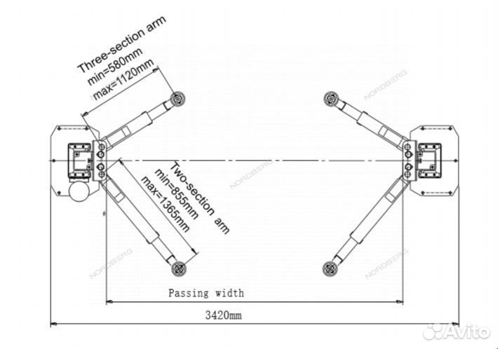 Подъемник 380V 2х 2х стоечный launch TLT240SCA