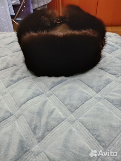 Шапка норковая ушанка комбинированная мужская